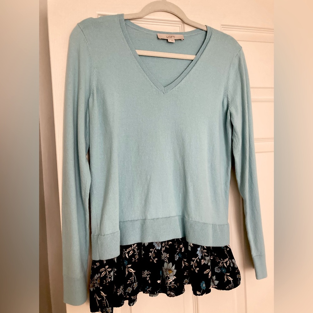 LOFT V-neck Sweater with Trim